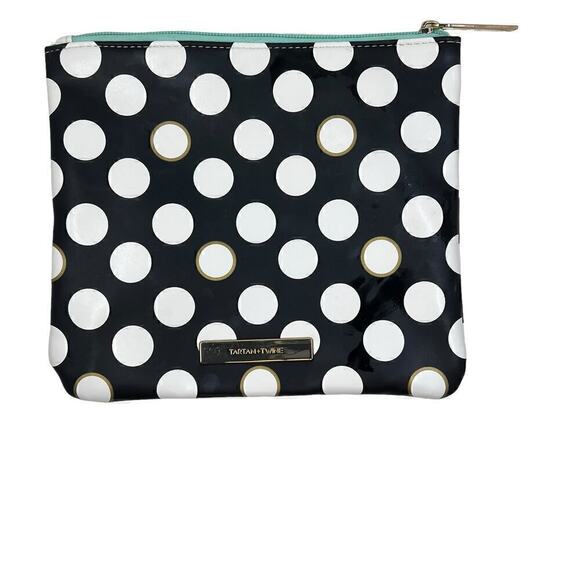 Tartan + Twine Handbags - Tartan + Twine Cosmetic Bag Black with White Polka Dots